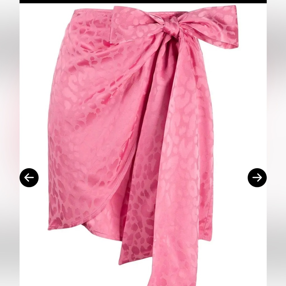 Elegant Pink Wrap Mini Skirt